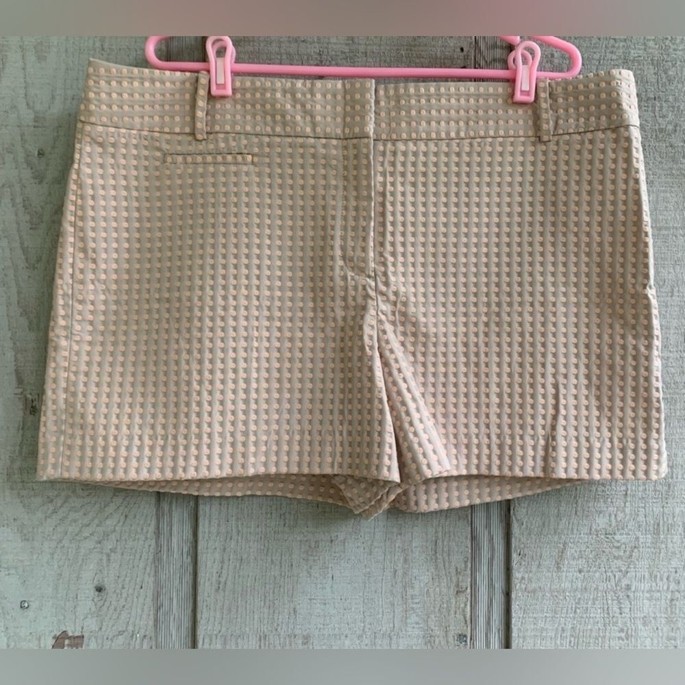 LOFT Dressy Grey with‎ Pink Polka Dot Shorts Size 16